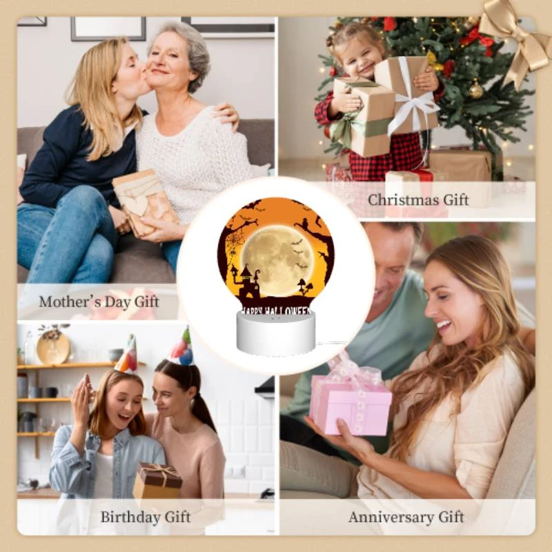 Round Acrylic Night Light, A spooky Halloween scene with a full moon and bats. Round Acrylic Night Light, A Spooky Halloween Scene With A Full Moon And Bats. -Nuas Diy Shop 3d101d8dbbddf67ff289a0e005b8251fe039cfe0