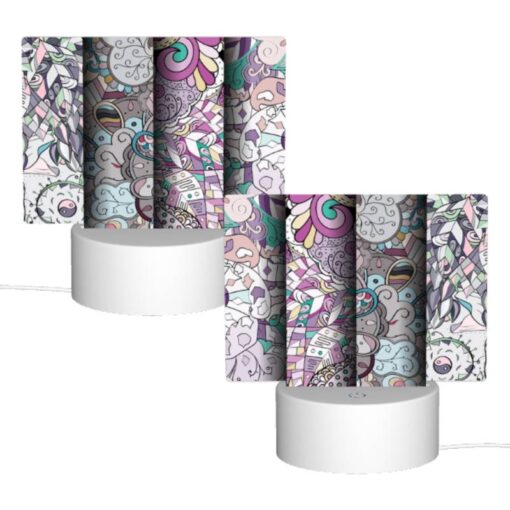 Rectangular Acrylic Night Light, Four Different Colored Designs Of Flowers And Leaves. -Nuas Diy Shop 3d6c25539c7d44cf4304c649b892a59cf4c18d34