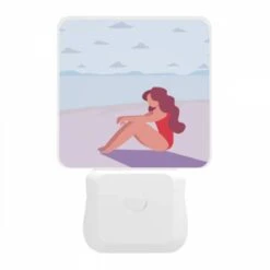Night Light, A Woman In A Red Bathing Suit Is Sitting On The Beach. -Nuas Diy Shop 3d884b312006538f66fc9c6b0e6389bd1e541f9c