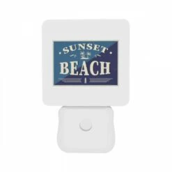 Night Light Set Of 2, A Blue And White Sign That Says "Sunset Beach.". -Nuas Diy Shop 3df017d57367d1f151e9b44889fdf8237d46dfc1