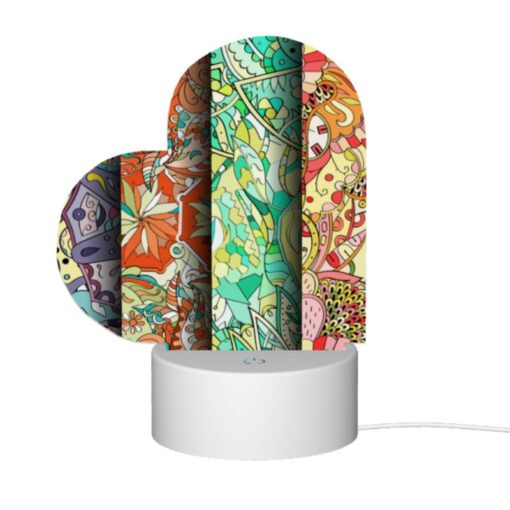 Love Acrylic Night Light, Four Different Colored Designs Of Flowers Are Displayed On A Wall. -Nuas Diy Shop 3e31c90966003c1117c46ab63ea8c920a9cede4d