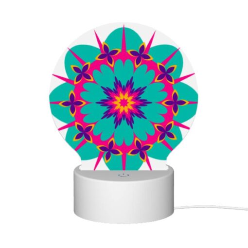 Round Acrylic Night Light, A Colorful Flower Design With Pink -Nuas Diy Shop 3e3a8ad4af73d436bc822feff79014834f4207e6