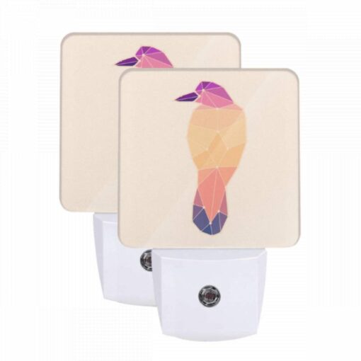 Night Light Set Of 2, A Bird Is Shown In A Colorful Geometric Pattern. -Nuas Diy Shop 3e74887aeadfe91f49d020bcfd0a65670c25160d