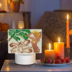 Rectangular Acrylic Night Light, A Woman In A Bikini Is Standing In Front Of A Palm Tree. -Nuas Diy Shop 3ed2d6f13d3bf7d74884d9629017f288ff2315ca