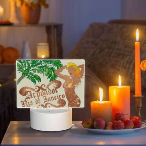 Rectangular Acrylic Night Light, A Woman In A Bikini Is Standing In Front Of A Palm Tree. -Nuas Diy Shop 3ed2d6f13d3bf7d74884d9629017f288ff2315ca