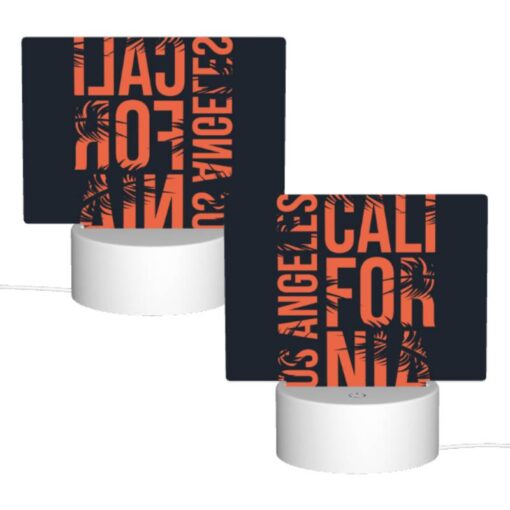 Rectangular Acrylic Night Light, A Colorful Sign That Says "California" With A Palm Tree On It. -Nuas Diy Shop 3f38fa0deb463a1d9c1d98370f099e8d5d714eca