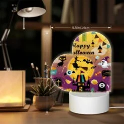 Love Acrylic Night Light, A Colorful Poster With Halloween Decorations And A Witch On A Broom. -Nuas Diy Shop 3f96199cbc200dc0fb1aeb3e36a7e860ecab7047