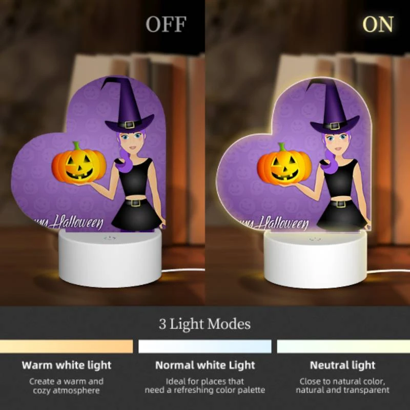 Love Acrylic Night Light, A girl wearing a witch's hat and holding a pumpkin. Love Acrylic Night Light, A Girl Wearing A Witch's Hat And Holding A Pumpkin. -Nuas Diy Shop 3fb4a136a9646d0818041a6515c474959ad9e2b6