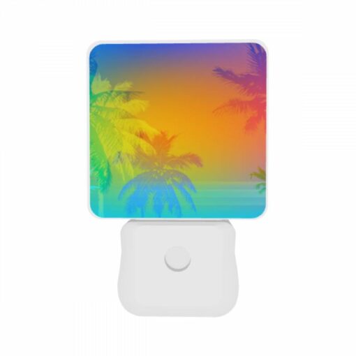 Night Light Set Of 2, A Colorful Sunset With Palm Trees In The Background. -Nuas Diy Shop 3fc494f443026b0dea2c6c2c76c4474a3bc0de7e