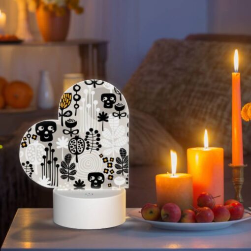 Love Acrylic Night Light, A Pattern Of Skulls And Flowers. -Nuas Diy Shop 3feb9771ad94a5de1ad93e25fedeb4fd5cfd4d13