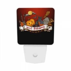 Night Light Set Of 2, A Halloween Sign With A Cat And A Pumpkin On It. -Nuas Diy Shop 4000ee75152f106e44039da00f2e1b57dad07e4b