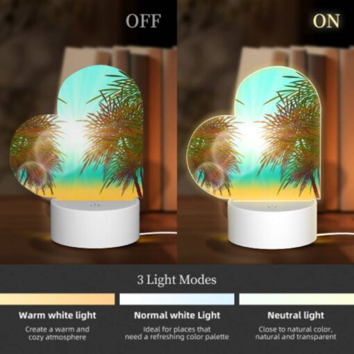 Love Acrylic Night Light, A Sunset With Two Palm Trees In The Foreground. -Nuas Diy Shop 4035338092d9c28575ad8762bea599c987924b57