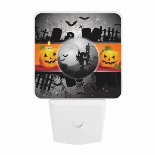 Night Light, A Black And White Image Of A Pumpkin And A Castle. -Nuas Diy Shop 4043b910f54fe2be26c7414fa5dfff5bebae6d4f