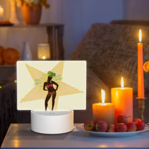 Rectangular Acrylic Night Light, A Woman In A Bikini Is Standing In Front Of A Star. -Nuas Diy Shop 40677df1016df491ac75211a84d97ffaf7b76e73