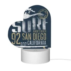 Love Acrylic Night Light, A Surfboard With The Words "92 San Diego" Written On It. -Nuas Diy Shop 413997c219a46de6fce7d22cbfcac332851d904b