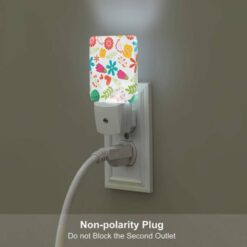 Night Light Set Of 2, A Colorful Flower Pattern With Hearts And Leaves. -Nuas Diy Shop 416cb0acbfca7321eacc77c45c3dfbb30585c3a1