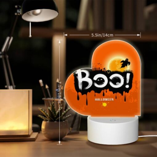 Love Acrylic Night Light, A Halloween Poster With A Spooky Scene And The Word "BOO!" Written On It. -Nuas Diy Shop 416da57264e3a5b73c61e09a04418e97a92c8cf0