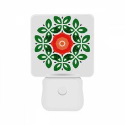 Night Light Set Of 2, A Green Leaf Design With A Red Center. -Nuas Diy Shop 41b4e7f87acad68353b4646c047ae46ae7a30f41