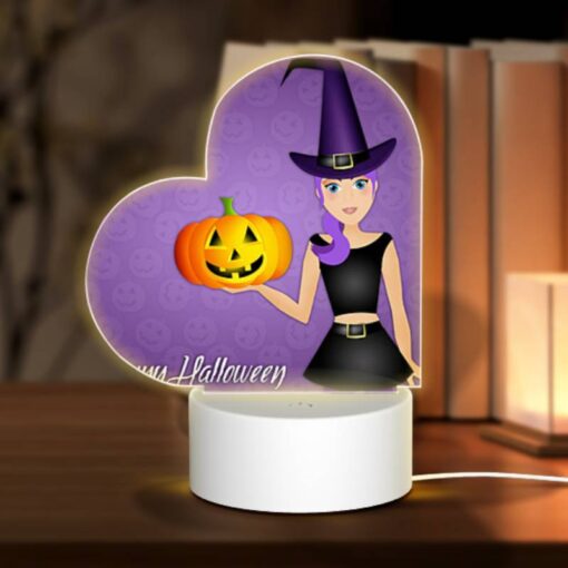Love Acrylic Night Light, A Girl Wearing A Witch's Hat And Holding A Pumpkin. -Nuas Diy Shop 41fc2c085a300feb129e5d9b9c6fe57920621423