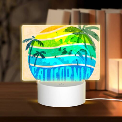 Rectangular Acrylic Night Light, A Colorful Map Of California With A Sun In The Middle. -Nuas Diy Shop 425e38f942ae207c5afb586e477b5a78b2fedde2
