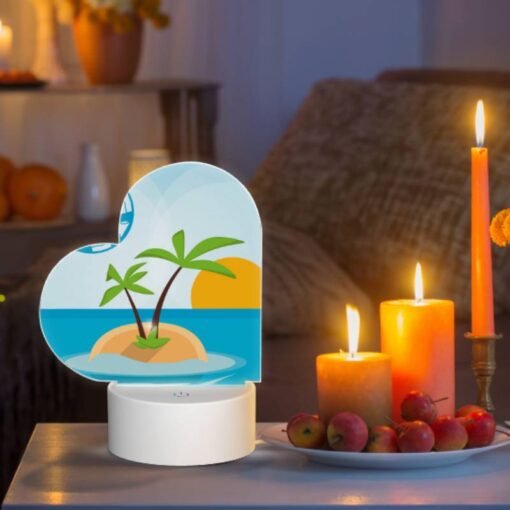 Love Acrylic Night Light, A Palm Tree Is Growing On A Small Island In The Middle Of The Ocean. -Nuas Diy Shop 425efc7f7c92176b56874defa5b37cc9aeac09f8