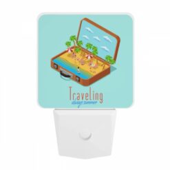 Night Light, A Cartoon Suitcase With A Beach Scene Inside. -Nuas Diy Shop 42683b7b8be7f2e76de42a593459080d071ed477