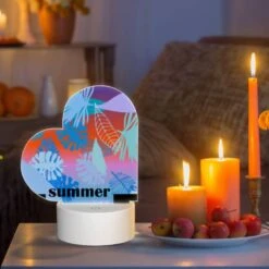 Love Acrylic Night Light, A Colorful Image Of Leaves And Flowers With The Words "Summer Holidays" Written In The Bottom Right Corner. -Nuas Diy Shop 42765c543988078af9b4037523ea9d2cefa6fdcc