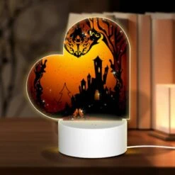 Love Acrylic Night Light, A Castle With A Moon In The Background.