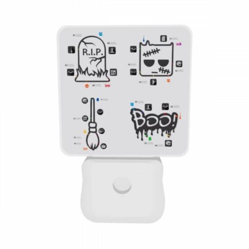 Night Light Set Of 2, Four Different Halloween Themed Stickers Are Shown. -Nuas Diy Shop 434ffe395277da3817feb85a10d3b981df5c0024
