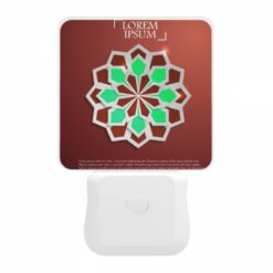 Night Light, A Green And Brown Geometric Design. -Nuas Diy Shop 437bb96377ceb2b7e768b9aebc997341870f73a4