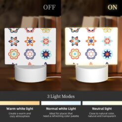 Rectangular Acrylic Night Light, A Collection Of Colorful Flower Designs. -Nuas Diy Shop 43847fbbbd5c7543f24e28948c1d08fc20074dad