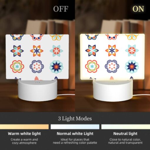 Rectangular Acrylic Night Light, A Collection Of Colorful Flower Designs. -Nuas Diy Shop 43847fbbbd5c7543f24e28948c1d08fc20074dad