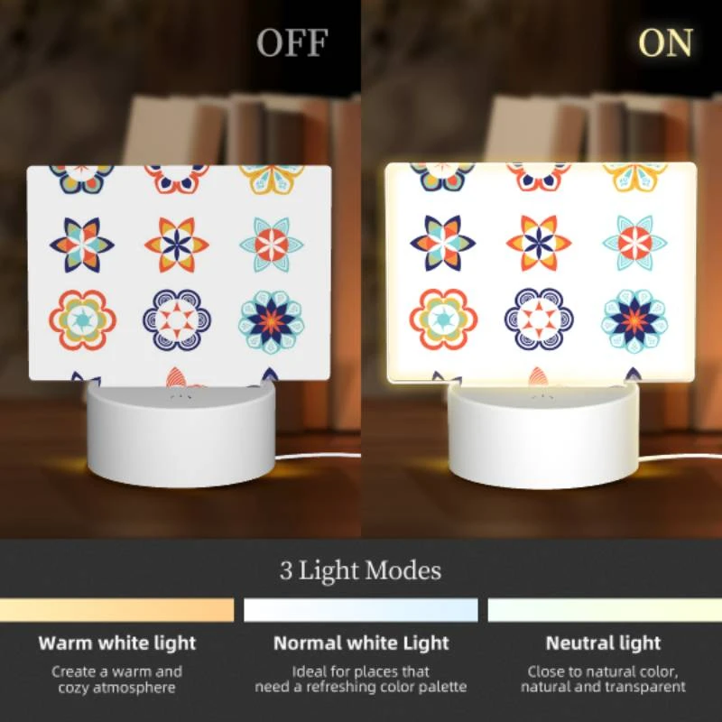 Rectangular Acrylic Night Light, A collection of colorful flower designs. Rectangular Acrylic Night Light, A Collection Of Colorful Flower Designs. -Nuas Diy Shop 43847fbbbd5c7543f24e28948c1d08fc20074dad