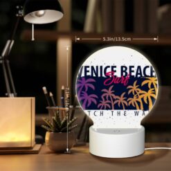 Round Acrylic Night Light, A Surfboard With A Picture Of A Beach And The Words "Catch The Wave" On It. -Nuas Diy Shop 43880bb32a22c734dbd78a88cc4108bb094b32dd