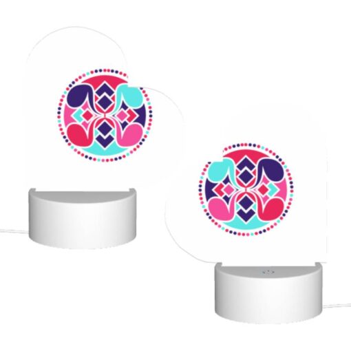 Love Acrylic Night Light, A Colorful Circle With A Pink And Blue Design. -Nuas Diy Shop 43a2f2e3707d6fe89aa59fb6f99e96173204af36