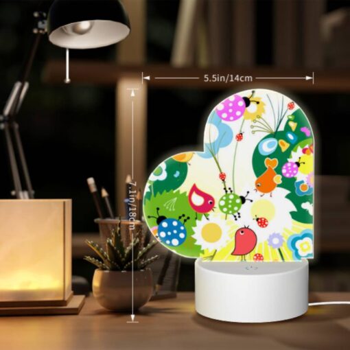 Love Acrylic Night Light, A Colorful Painting Of Birds And Flowers. -Nuas Diy Shop 43f69c7581e93ce555e802b2644318d8e8b51172