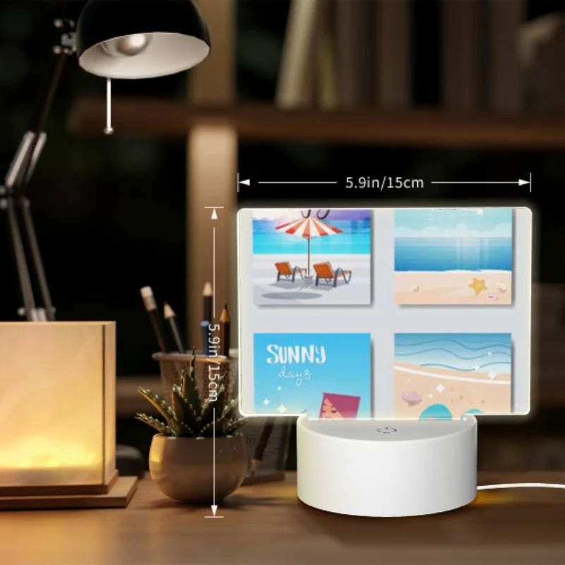 Rectangular Acrylic Night Light, A collection of four posters with beach themes. Rectangular Acrylic Night Light, A Collection Of Four Posters With Beach Themes. -Nuas Diy Shop 442981431e55cc757e10f0a948e21830ab0a006e