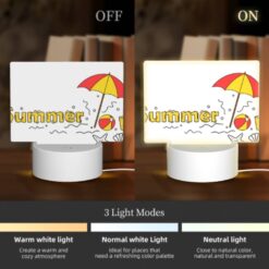 Rectangular Acrylic Night Light, A Colorful Umbrella Is Opened Over A Beach Ball And A Starfish. -Nuas Diy Shop 4436d4b2cac89d94bb815f7d998fc68e084b9131