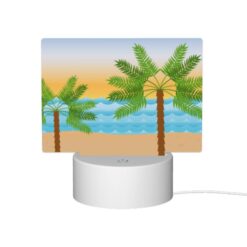 Rectangular Acrylic Night Light, Two Palm Trees Are Standing On A Beach. -Nuas Diy Shop 44787fb545c2440c3a8f719ccd4c201bf2f0fb8a