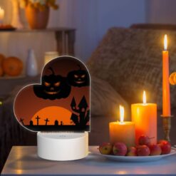 Love Acrylic Night Light, A Halloween Scene With Three Pumpkins And A Tree. -Nuas Diy Shop 44aece5f54b7f8b044580997beabaaabe245905c