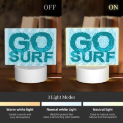 Rectangular Acrylic Night Light, A Blue And White Surfboard With The Word "go" On It. -Nuas Diy Shop 4505d67b96b43264a5326620bda63bfafda2af6d