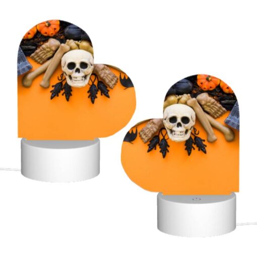Love Acrylic Night Light, A Skeleton And A Skull Are On A Table With A Bat And A Book. -Nuas Diy Shop 4554f4ac8c17dc1e6156474e595ade5c794e22a9