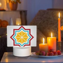 Rectangular Acrylic Night Light, A Colorful Logo With A Yellow Center. -Nuas Diy Shop 458d9141373ddf92fca1d346c1c9c946e31bf56d