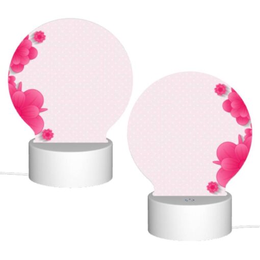 Round Acrylic Night Light, A Pink Flower With A Yellow Center. -Nuas Diy Shop 461c113f86d47c7790adedec16635f51c579b3a2