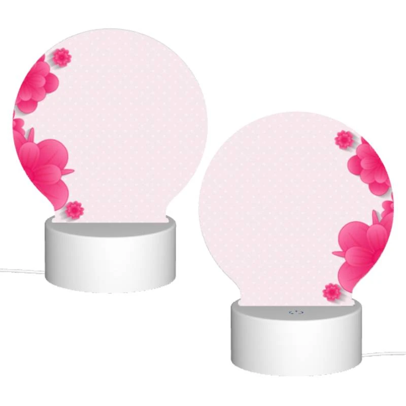 Round Acrylic Night Light, A pink flower with a yellow center. Round Acrylic Night Light, A Pink Flower With A Yellow Center. -Nuas Diy Shop 461c113f86d47c7790adedec16635f51c579b3a2