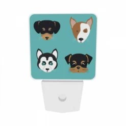Night Light Set Of 2, Four Different Colored Dogs Are Shown In A Row. -Nuas Diy Shop 461f950b45dfc37b3b3420332fc7ed9fdb5274cb