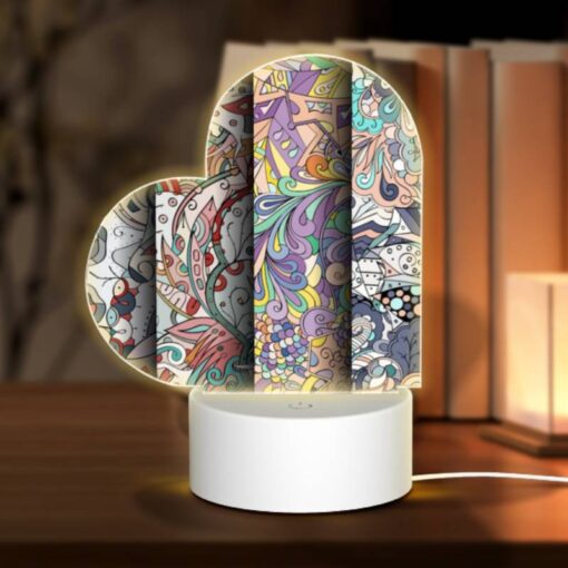 Love Acrylic Night Light, Four Different Colored Designs Of Flowers. -Nuas Diy Shop 46335db48132e4a5f6882553bbe5e3b5830e8929