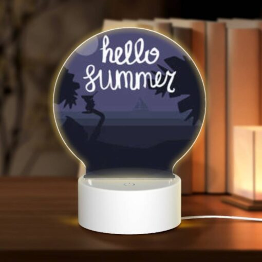 Round Acrylic Night Light, A Cat Is Sitting On A Branch In Front Of A Moon. -Nuas Diy Shop 46628d1bfd5bf7303f0175e5166760244d7653aa