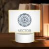 Rectangular Acrylic Night Light, A Blue And White Logo For Vector. -Nuas Diy Shop 4663219148854863ddf46b7c602fc7a9f3ef6125