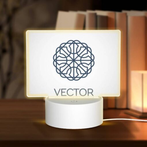 Rectangular Acrylic Night Light, A Blue And White Logo For Vector. -Nuas Diy Shop 4663219148854863ddf46b7c602fc7a9f3ef6125